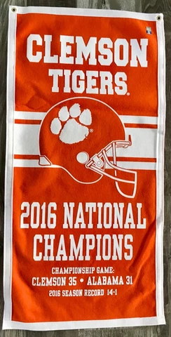 Clemson Tigers 2016 Football NCAA National Champions Banner Cover