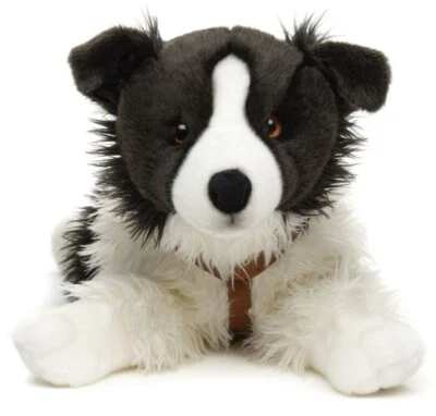 Border Collie schwarz-weiß - 64 cm - Unitoys - Kuscheltier - mit/ ohne Geschirr