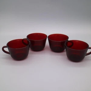 Vintage Anchor Hocking Tea/Coffee Cups Royal Ruby Red Glass (Set of 4) - Picture 1 of 7