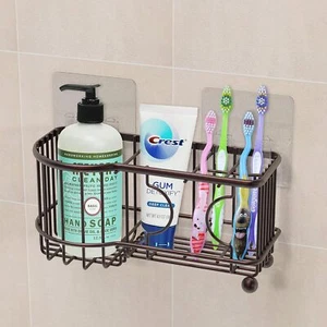 SimpleHouseware 6 Slots Toothbrush Holder Wall-Mounted / Freestanding Bronze - Picture 1 of 5