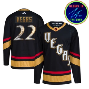 Vegas Golden Knights Reverse Retro Glow Black Multi Signed Jersey #D/10 IGM COA - Picture 1 of 12