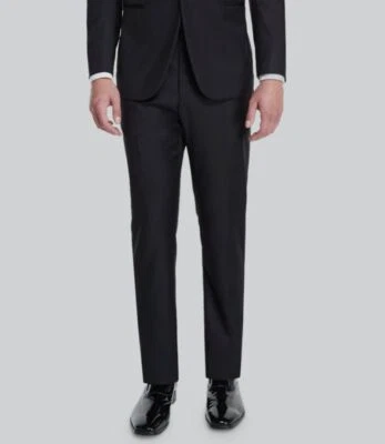 $1795 ISAIA Para hombres Negro Lana Frente Plano Traje Pantalones Pantalones Talla 48R Foto 1 de 3