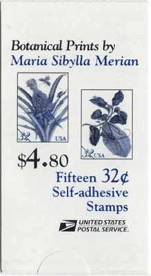 Scott #BK261 (3128b-3129b) Merian Botanical Prints Booklet of 15 Stamps - MNH - Image 1 of 2