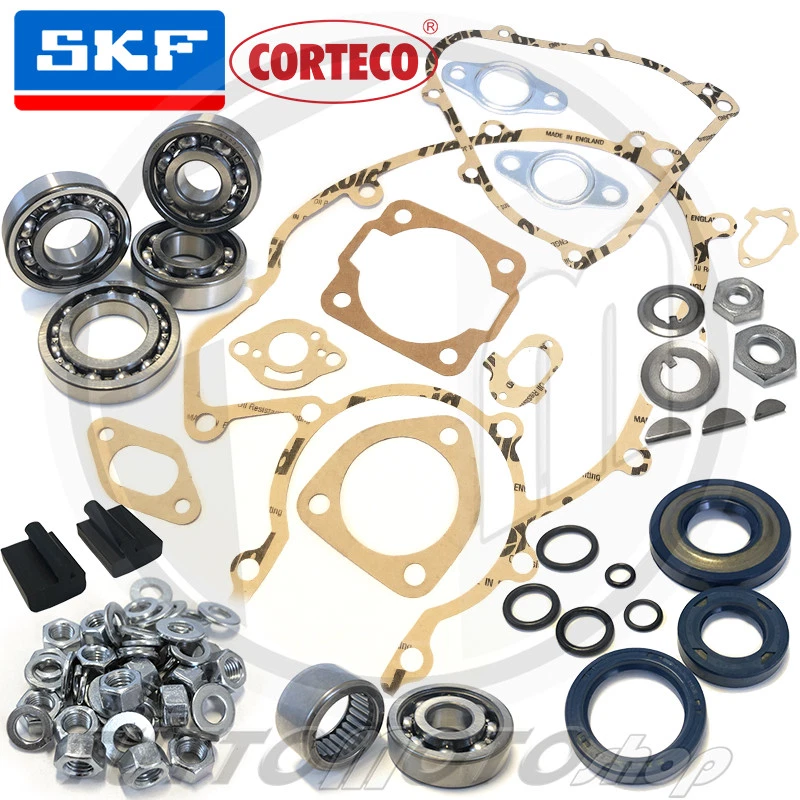 KIT REVISIONE MOTORE VESPA 125 PRIMAVERA ET3 CUSCINETTI PARAOLI GUARNIZIONI ECC - Immagine 1 di 1