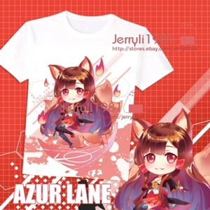 Azur Lane アズールレーン Anime Sport Unisex White T-shirt Short Sleeve TeeTop Akagi - Picture 1 of 3