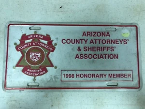 1998 Mitglied ARIZONA County Attorneys & Sheriffs Association Nummernschild - Bild 1 von 1
