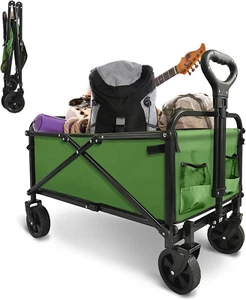 Collapsible Foldable Wagon, Beach Cart Large Capacity, Heavy Duty Folding Wagon - Picture 1 of 7