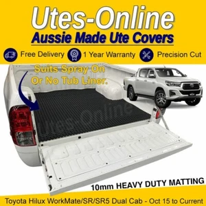 Heavy Duty Perforated Rubber Ute Mat (Extra Thick Mat) For TOYOTA HILUX DUAL CAB - Picture 1 of 4