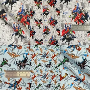 Justice League Fabric Cotton Batman Superman Superhero Children's Craft Sewing - Picture 1 of 7