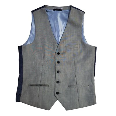 Cedarwood State Grey Solid Pattern Formal Waistcoat Men's M 38" - Image 1 of 4