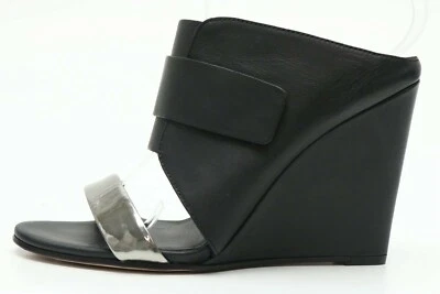 Womens VINCE Black Silver Wedge Sandals Slip On Stylish Slides Heels Size 7.5 M - Image 1 of 4