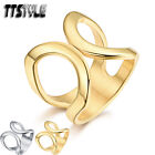 TTStyle Silver/Gold Stainless Steel Band Ring Size 6-9 NEW