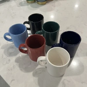 Vintage MCM Mini Espresso Mug Set Of 6 Multi Color Ceramic NWOT - Picture 1 of 5