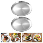  2 Pcs Stainless Steel Plate Banquet Cake Bread Meat Container Pork Chop