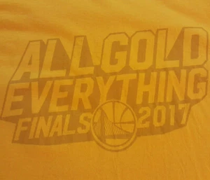 Golden State Warriors T Shirt XL X-Large ALL GOLD 2017 Finals Curry INV116 - Picture 1 of 7