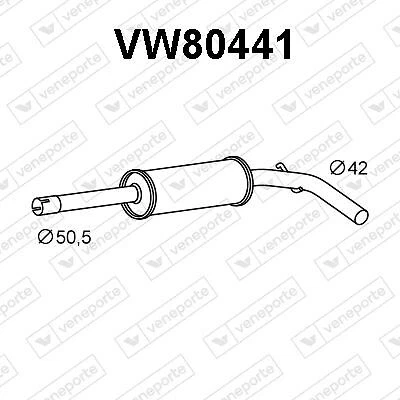 SILENCIEUX AVANT VW POLO 1.4 16V,POLO VAN CAMIONNETTE/BREAK 1.4 - Photo 1/2
