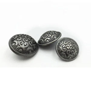 Nuevo Moda 12 piezas Hematita Cloud Tallado Metal Redondo Vástago Botones 18 25 28 mm - Imagen 1 de 3