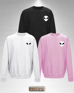 Felpa Girocollo ALIEN Maglia UFO Alieno Uomo Ragazzo Donna Ragazza Hipster Geek - Foto 1 di 6