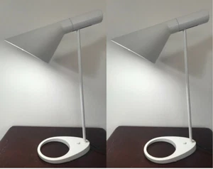 Pair of 2 New Modern Style Replica Metal Shade & Base Bedside Table Desk Lamp - Picture 1 of 9