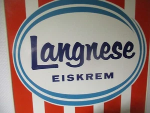 Langnese Eiskrem - Reklame , großes Schild / Tafel , Werbung , Nostalgie - Bild 1 von 10