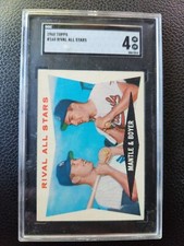1960 Topps #160 Rival All Stars HOF Mickey Mantle Ken Boyer Card SGC 4 VG EX