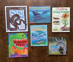 Mixed Lot of 6 H/C & P/B Books - Dinosaurs, Sharks, Snakes, Insects, & More - Picture 1 of 6
