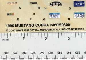 Revell 1/25 Mustang Cobra 1996 # 2460M0300 solo una decalcomania non un kit - Foto 1 di 1