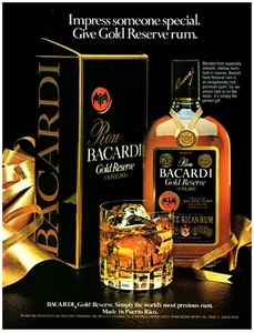 Anuncio impreso Ron Bacardí Gold Reserve 1983, ron Anejo impresiona a alguien regalo especial - Imagen 1 de 1