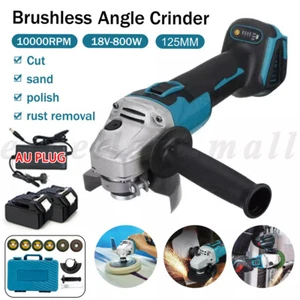 Brushless Cordless Angle Grinder With 2x Li-ion Battery Charger 125mm Combo Kit - Picture 1 of 12