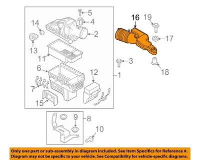 Manguera de tubo de conducto de entrada y purificador de aire Super Duty FORD OEM F-450 BC3Z9B659A Foto 1 de 2