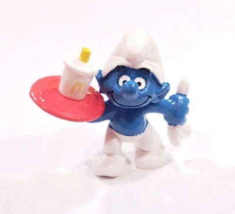 Smurfs 20162 Waiter Smurf McDonalds 1996 Figure Vintage PVC Original Toy Promo Cover