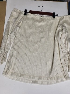 Blusa Camisa Campesina Vintage Festival Renacimiento Blanco Crema Encaje Talla Única  Foto 1 de 4