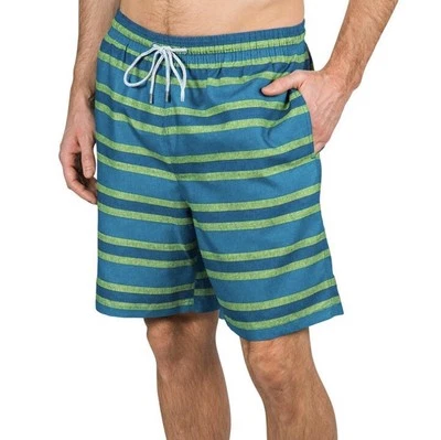 Мужские плавки Kirkland Signature — синие и зеленые полоски — размер: XXL   - Изображение 1 из 3