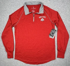Ohio State University Buckeyes Women’s 1/4 Zip Long Sleeve RED NWT - Picture 1 of 6