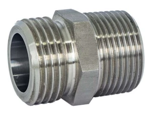 3/4" Stainless Steel Garden Hose Adapter - 3/4" Male NPT x 3/4" Male GHT SS304 - Picture 1 of 2