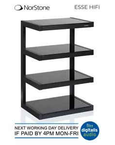 Norstone Esse HiFi Rack Audio Stand 4 Shelves AV Furniture - Satin Black - Picture 1 of 4