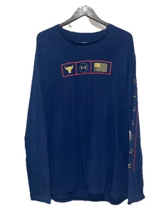 Under Armour Project Rock Respect Long Sleeve Shirt Men’s XXL Navy Athleisure - Picture 1 of 5