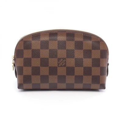 Bolso cosmético con cremallera Louis Vuitton Pochette N47516 lona Damier Level usado para mujer Foto 1 de 4