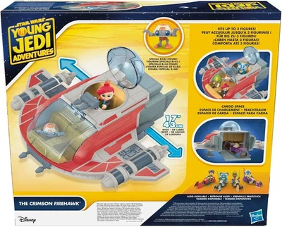 HASBRO The Crimson Firehawk Ship & Action Figures 17" Star Wars Young Jedi Adventures