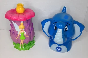 Rare Disney Two magical fun children cups Tinker Bell &Ring Bros Circus Elephant - Picture 1 of 8