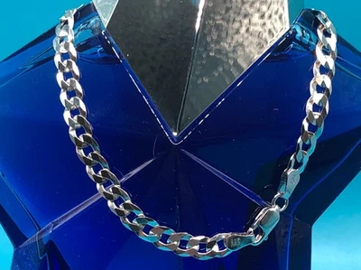 8" Polished Cuban Curb Link Bracelet 14k Gold over 925 Italy Sterling Silver 6mm - Image 1 of 4