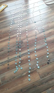 Vintage Unique Mirrored Garland Boho 6 Strands 5' each pentagon Christmas - Picture 1 of 5