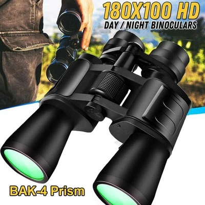 180x100 HD Military Zoom Powerful Binoculars Day/Low Night Optics Hunting W/Case - Image 1 of 4