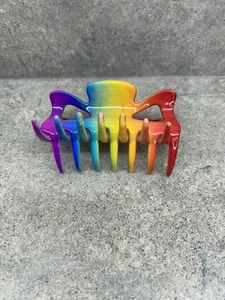 Vintage 1990’s Hair Claw Clip Rainbow 3.5” - Picture 1 of 7