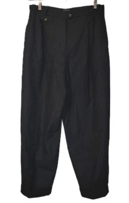 Vintage Liz Claiborne Classic Charcoal Gray Wool Dress High Waist Slacks Size 16 - Image 1 of 4