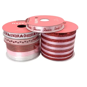 LOT of 5 Valentines Day Decorative Ribbon Red/Pink/White - Picture 1 of 1