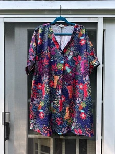 Chicsoul Chic Soul Feeling the Vibe Floral Navy Dress 1X EUC - Picture 1 of 8