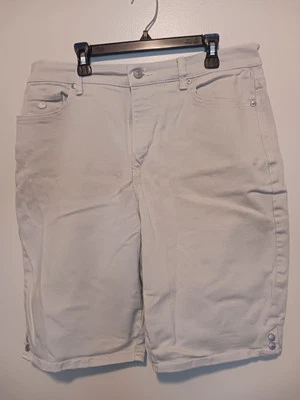 Gloria Vanderbilt все вокруг похудения эффект кремовый цвет джинсовой ткани Jean шорты 12 - Изображение 1 из 4