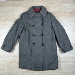 Vintage Lodenfrey Gray Wool Toggle Coat Plaid Lined Small Check Measurements - Picture 1 of 10