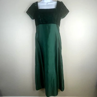 Alfred Angelo Vintage Velvet Satin Regency Holiday Gown Small Jane Austen Dress - Image 1 of 4